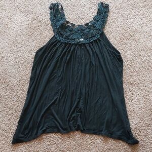 Wet Seal Black Lace Trim Tank Top Cami Plus Size 4X